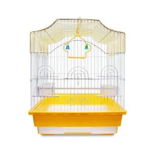 JAULA AVES CUBO 30X23X39CM AMARILLA