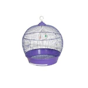 JAULA P/AVES REDONDA CHICA 28X38CM MORADA
