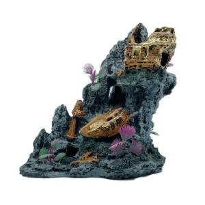 PEÑASCO CON BARCO 27X27X15 CM.