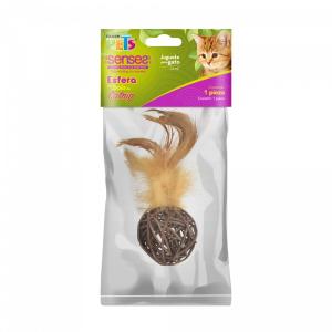 JUGUETE ESFERA DE CATNIP CON PLUMAS