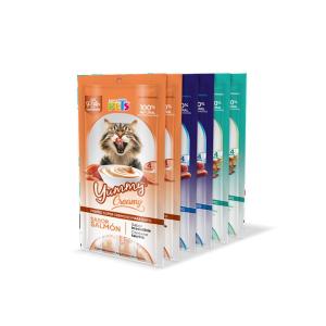 YUMMY CREAMY P/GATO SURTIDO 6 BOLSAS