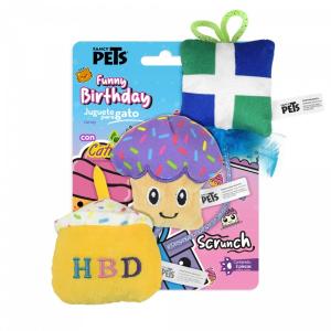 3PACK JUGUETE P/GATO CUMPLEAÑOS