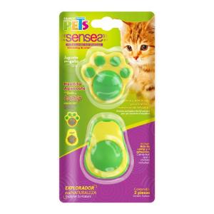 JUGUETES C/BOLA DE CATNIP P/GATO 2 PZAS