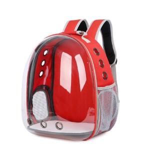 MOCHILA TRANSP SIN BURBUJA TRANSPARENTE ROJO