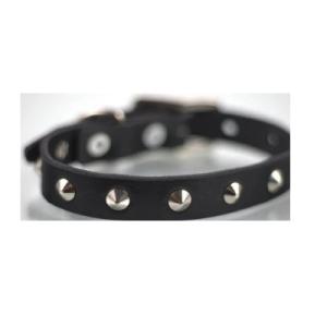 COLLAR PIEL C/ESTOPEROLES 3CM T18 NEGRO