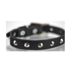 COLLAR PIEL C/ESTOPEROLES 3CM T22 NEGRO