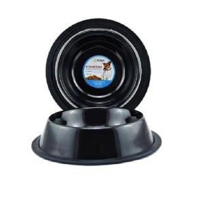 COMEDERO IMPORTADO ACERO INOX 24oz NEGRO