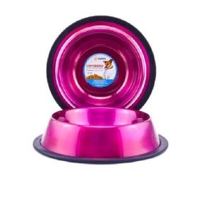 COMEDERO IMPORTADO ACERO INOX 32oz ROSA