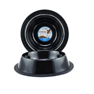 COMEDERO IMPORTADO ACERO INOX 96oz NEGRO