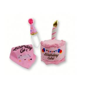 FLUFFY CHUMS JUGUETE DE PELUCHE CON SONIDO TIPO SQUEAKY 3 PIEZAS ESTILO HAPPY BIRTHDAY GIRL SHARPAW