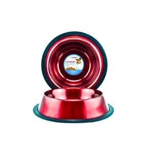 COMEDERO IMPORTADO ACERO INOX 8oz ROJO