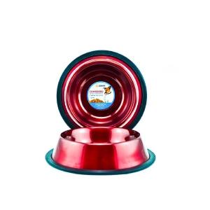 COMEDERO IMPORTADO ACERO INOX.16oz ROJO