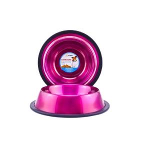 COMEDERO IMPORTADO ACERO INOX 16oz ROSA