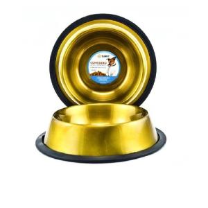 COMEDERO IMPORTADO ACERO INOX.64oz ORO